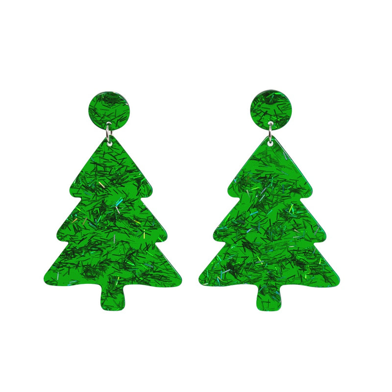 Christmas Green Tree Earrings