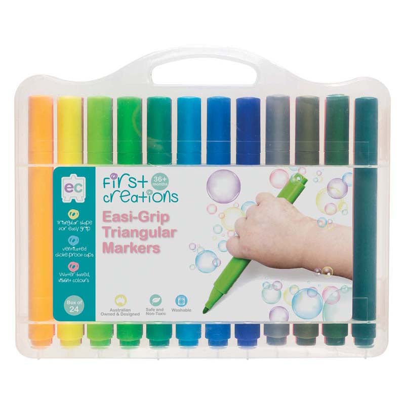 First Creations Easi-Grip Triangular Markers - 24 Pack