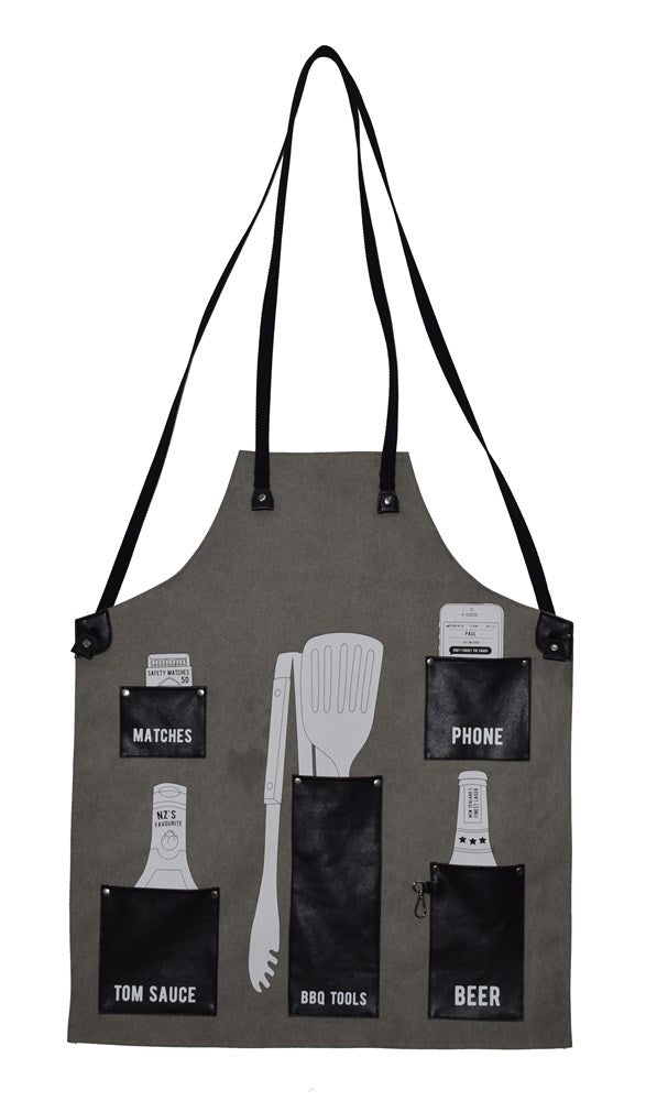The Kiwi BBQ Apron - Black