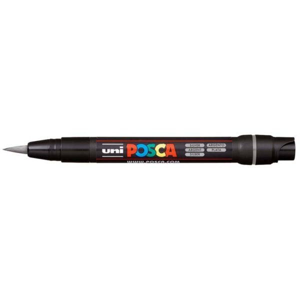 Uni Posca Marker Brush Tip PCF-350 Silver