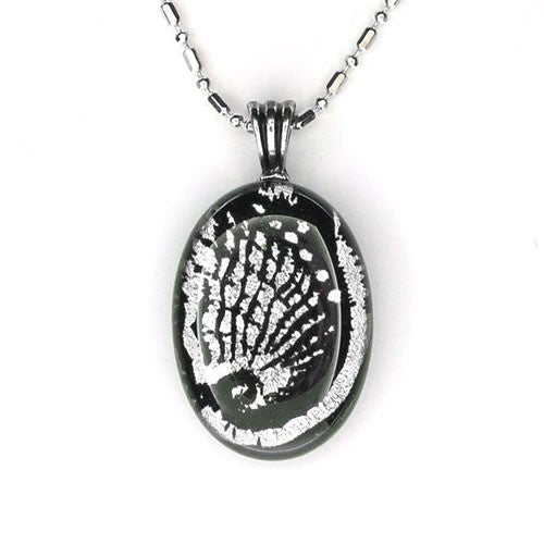 Paua Silver Black Pendant