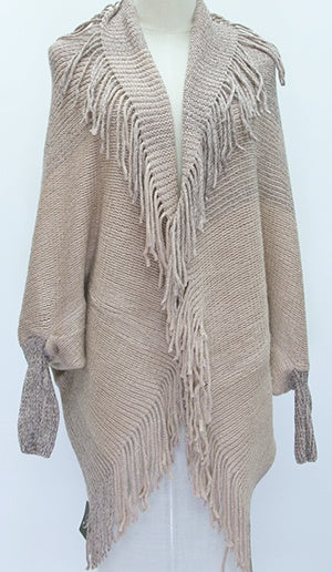 Tassel Poncho - Blush