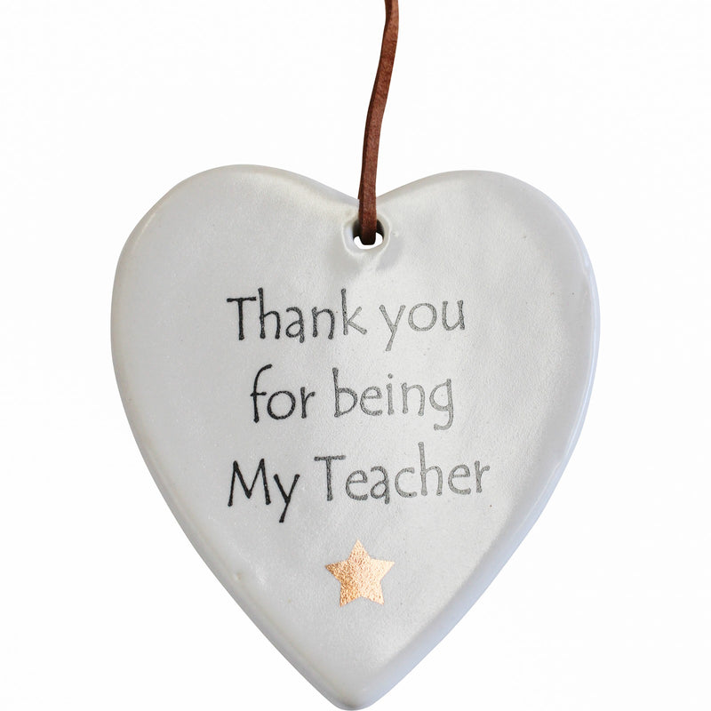 Hanging Ceramic Heart - Teacher