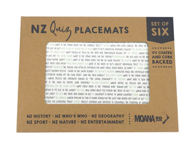 NZ Quiz Placemats