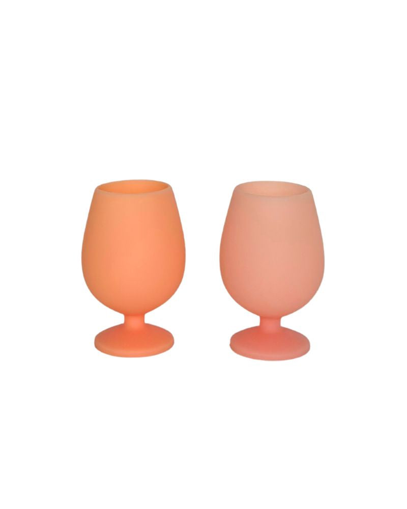 Porter Green - Peach + Petal - Silicone Unbreakable Wine Glasses Set