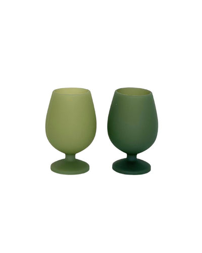 Porter Green - Sage + Olive - Silicone Unbreakable Wine Glasses Set