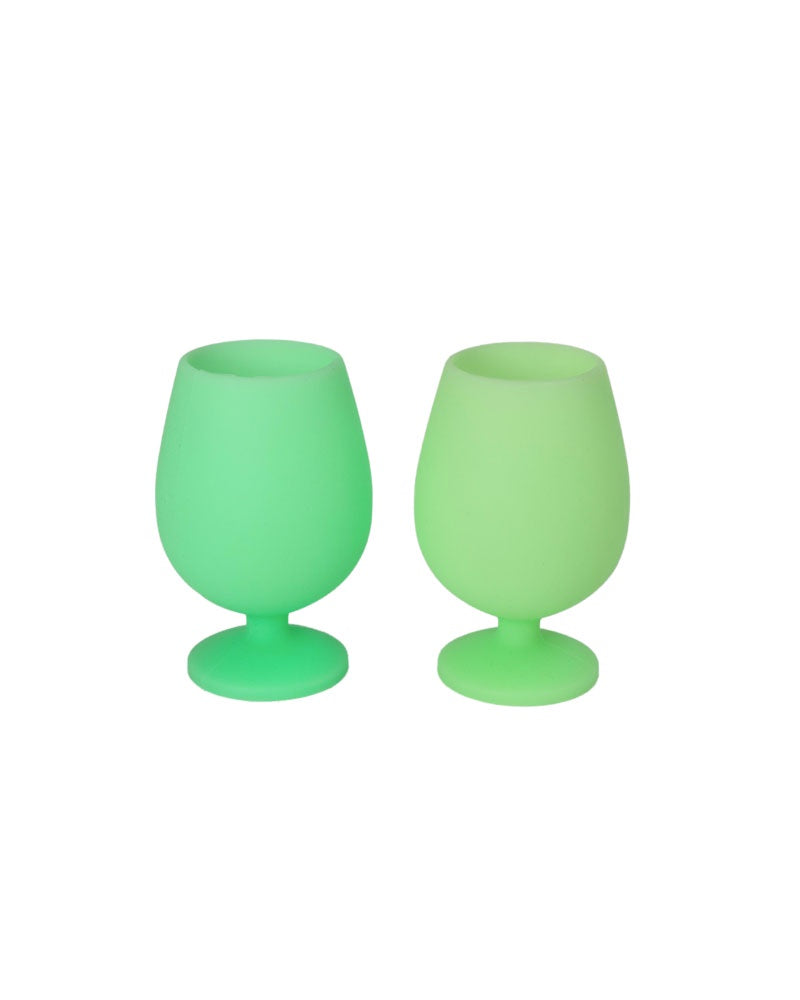 Porter Green - Gerbera + Leaf Silicone Unbreakable Wine Glasses Set
